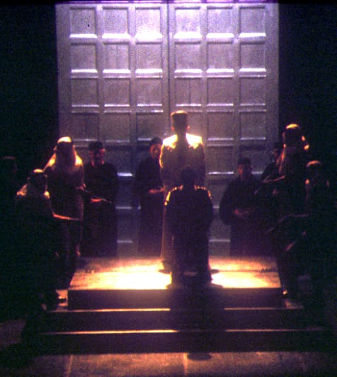 21 silhouette against doors